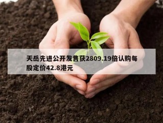天岳先进公开发售获2809.19倍认购每股定价42.8港元