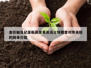 金价触及纪录新高交易员消化特朗普对等关税的简单介绍